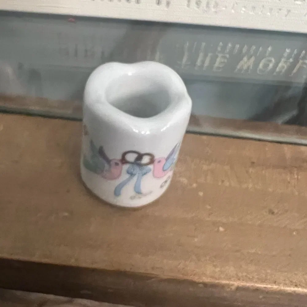 Funny Designs West Germany vintage mini candle holder. Wedding doves.